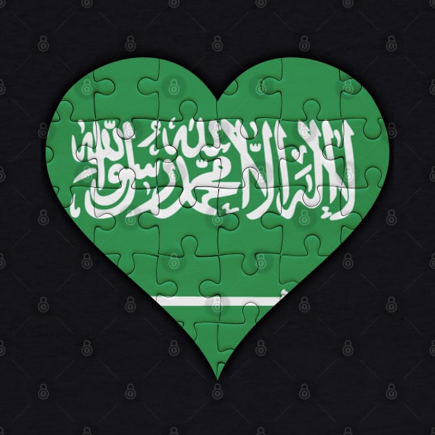 Saudi Arabian Jigsaw Puzzle Heart Design - Gift for Saudi Arabian With Saudi Arabia Roots by Country Flags